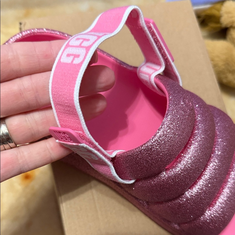 UGG Kids Glittery Pink Slippers